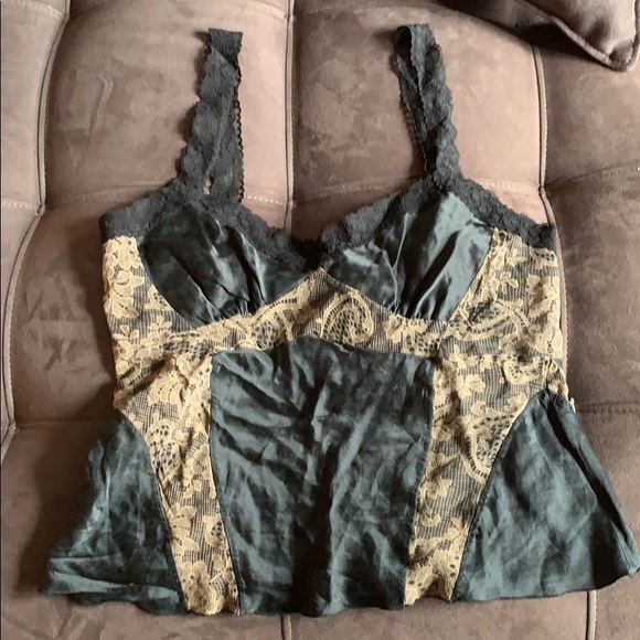 TRUE MEANING camisole black lace silk - Picture 1 of 3